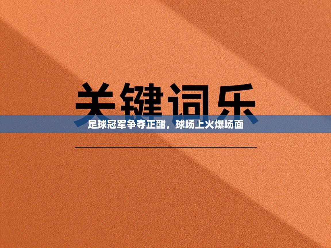 足球冠军争夺正酣，球场上火爆场面  第1张